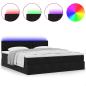 Preview: Ottoman-Bett mit Matratze & LEDs Schwarz 160x200 cm Samt