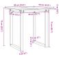 Preview: Esstisch O-Gestell 60x60x75 cm Massivholz Kiefer und Gusseisen