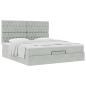 Preview: Ottoman-Bett mit Matratzen Hellgrau 160x200 cm Samt