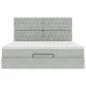 Preview: Ottoman-Bett mit Matratzen Hellgrau 160x200 cm Samt