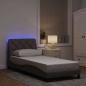 Preview: ARDEBO.de - Bettgestell mit LED ohne Matratze Taupe 90x190 cm Stoff