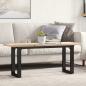 Preview: ARDEBO.de - Couchtisch O-Gestell 110x40x45,5 cm Massivholz Kiefer Gusseisen