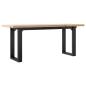 Preview: Couchtisch O-Gestell 110x40x45,5 cm Massivholz Kiefer Gusseisen