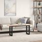 Preview: Couchtisch O-Gestell 110x40x45,5 cm Massivholz Kiefer Gusseisen