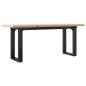 Preview: Couchtisch O-Gestell 110x40x45,5 cm Massivholz Kiefer Gusseisen