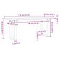 Preview: Couchtisch O-Gestell 110x40x45,5 cm Massivholz Kiefer Gusseisen