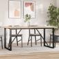 Preview: ARDEBO.de - Esstisch O-Gestell 180x90x75,5 cm Massivholz Kiefer & Gusseisen