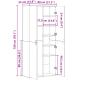 Preview: Highboard Grau Sonoma 80x35x180 cm Holzwerkstoff