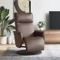 Preview: ARDEBO.de - Relaxsessel mit Fußteil Braun Kunstleder