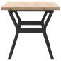 Preview: Couchtisch Y-Gestell 100x50x45,5 cm Massivholz Kiefer Gusseisen
