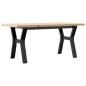 Preview: Couchtisch Y-Gestell 100x50x45,5 cm Massivholz Kiefer Gusseisen