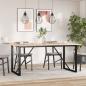 Preview: Esstisch O-Gestell 180x90x75 cm Massivholz Kiefer und Gusseisen