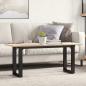 Preview: ARDEBO.de - Couchtisch O-Gestell 110x40x45 cm Massivholz Kiefer & Gusseisen