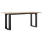 Preview: Couchtisch O-Gestell 110x40x45 cm Massivholz Kiefer & Gusseisen