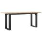 Preview: Couchtisch O-Gestell 110x40x45 cm Massivholz Kiefer & Gusseisen