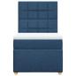 Preview: Boxspringbett mit Matratze Blau 90x190 cm Stoff