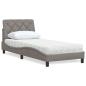 Preview: ARDEBO.de - Bett mit Matratze Taupe 90x190 cm Stoff