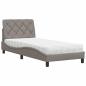 Preview: Bett mit Matratze Taupe 90x190 cm Stoff