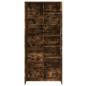 Preview: Highboard Räuchereiche 80x35x180 cm Holzwerkstoff