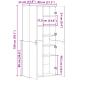 Preview: Highboard Räuchereiche 80x35x180 cm Holzwerkstoff
