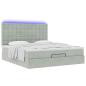 Preview: Ottoman-Bett mit Matratzen & LEDs Hellgrau 160x200 cm Samt