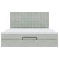 Preview: Ottoman-Bett mit Matratzen & LEDs Hellgrau 160x200 cm Samt