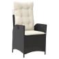 Preview: ARDEBO.de - 7-tlg. Garten-Essgruppe mit Kissen Schwarz Poly Rattan