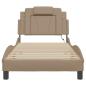 Preview: Bettgestell mit LED Cappuccino-Braun 90x190 cm Kunstleder