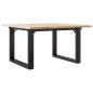 Preview: Couchtisch O-Gestell 60x60x40cm Massivholz Kiefer und Gusseisen