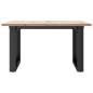 Preview: Couchtisch O-Gestell 60x60x40cm Massivholz Kiefer und Gusseisen