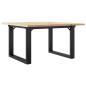 Preview: Couchtisch O-Gestell 60x60x40cm Massivholz Kiefer und Gusseisen