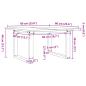 Preview: Couchtisch O-Gestell 60x60x40cm Massivholz Kiefer und Gusseisen