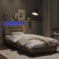 Preview: Bettgestell mit LED Cappuccino-Braun 90x190 cm Kunstleder