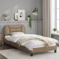 Preview: Bettgestell mit LED Cappuccino-Braun 90x190 cm Kunstleder