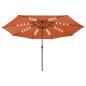 Preview: ARDEBO.de - Sonnenschirm mit LED-Beleuchtung 400 cm Terrakotta