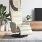 Preview: ARDEBO.de - Relaxsessel mit Fußteil Creme Kunstleder