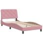 Preview: Bettgestell mit LED-Leuchten Rosa 80x200 cm Samt