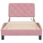 Preview: Bettgestell mit LED-Leuchten Rosa 80x200 cm Samt