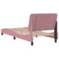 Preview: Bettgestell mit LED-Leuchten Rosa 80x200 cm Samt