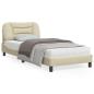 Preview: ARDEBO.de - Bettgestell ohne Matratze Creme 90x190 cm Stoff