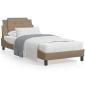 Preview: ARDEBO.de - Bettgestell mit LED Cappuccino-Braun 90x190 cm Kunstleder