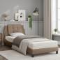 Preview: Bettgestell mit LED Cappuccino-Braun 90x190 cm Kunstleder