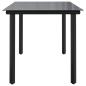 Preview: Garten-Esstisch Schwarz 160x80x74 cm Stahl und Hartglas