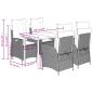 Preview: 5-tlg. Garten-Essgruppe mit Kissen Grau Poly Rattan