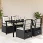 Preview: ARDEBO.de - 5-tlg. Garten-Essgruppe mit Kissen Schwarz Poly Rattan