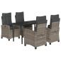 Preview: 5-tlg. Garten-Essgruppe mit Kissen Grau Poly Rattan