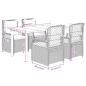 Preview: 5-tlg. Garten-Essgruppe mit Kissen Grau Poly Rattan