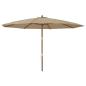 Preview: Sonnenschirm mit Holzmast Taupe 400x273 cm