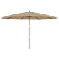 Preview: Sonnenschirm mit Holzmast Taupe 400x273 cm
