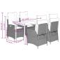 Preview: 5-tlg. Garten-Essgruppe mit Kissen Hellgrau Poly Rattan